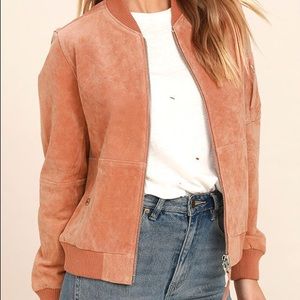 OBEY NOMADIC SUEDE LEATHER BOMBER JACKET
